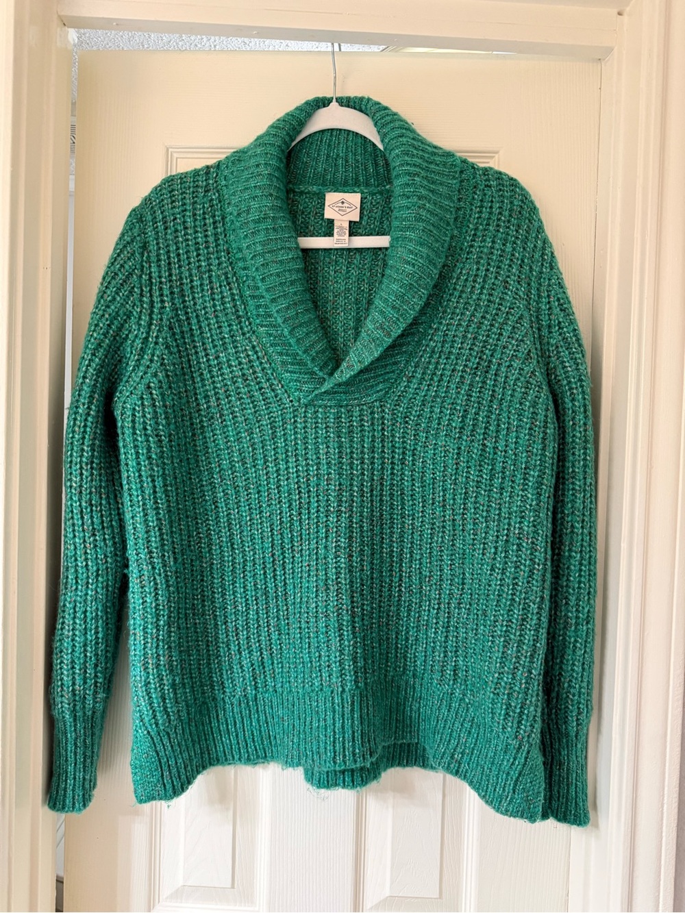 St. John's Bay Teal Green Shawl-Collar Knit Sweater